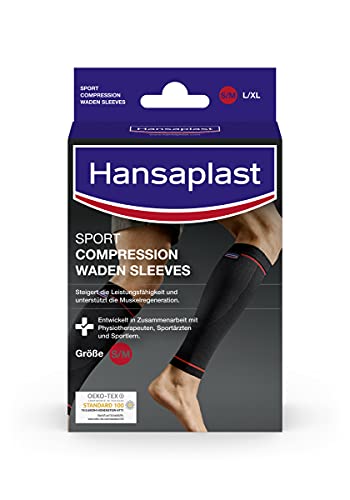 Hansaplast Sport Compression Wear Medias de compresión para pantorrilla para dar soporte a la musculatura, 1 par, tamaño S/M