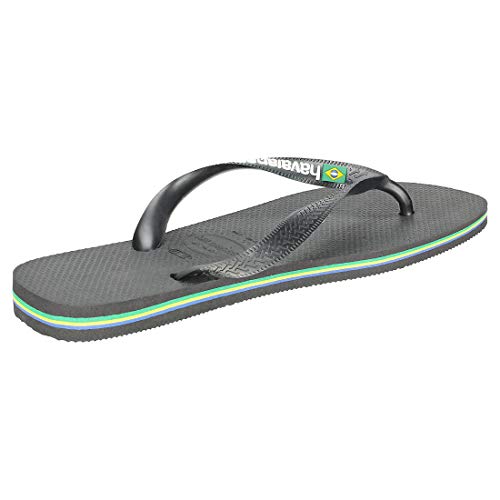 Havaianas Brasil Logo, Chanclas Hombre, Negro (Black White), 43/44 EU