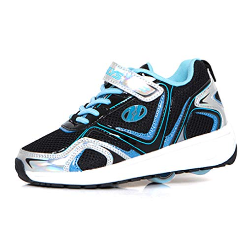 Heelys HE100028K - Heelys Rise x2 de Sintético para Chico, Color, Talla (34 EU, Black Silver Hologram Neon Blue)