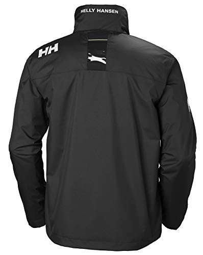 Helly Hansen Crew Hooded Midlayer - Chaqueta Impermeable, Cortavientos y Transpirable, con Forro Polar y Capucha Integrados, Hombre, Negro (990 Black), 2XL