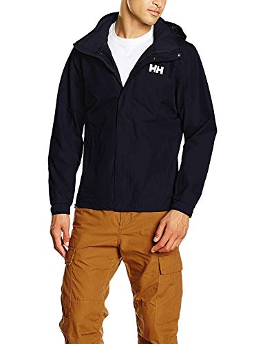 Helly Hansen Dubliner Jacket Chaqueta Chubasquero para Hombre de Uso Diario y para Actividades marítimas con la tecnología Helly Tech, Azul (Marino), L