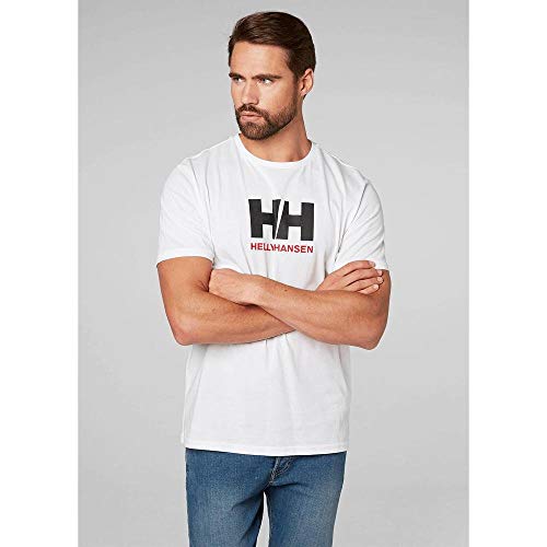 Helly Hansen T-Shirt Camiseta de Manga Corta Hecha de algodón, con Logo HH en el Pecho, Hombre, Blanco, 3XL