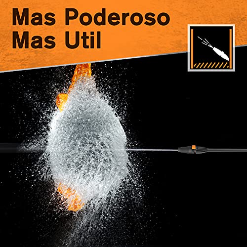 Hidrolimpiadora, 8 en 1 Hidrolimpiadora de Alta Presión 169 bar Max, Caudal máximo de 342L / h, Máxima potencia de 1800W, 4 boquillas, pistolas para limpiar coche, patio, jardín, SUNPOW