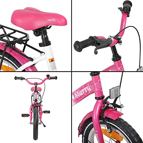 Hiland Bicicleta infantil para niñas a partir de 4 años de edad Space Shuttle bicicleta de 16 pulgadas, color rosa