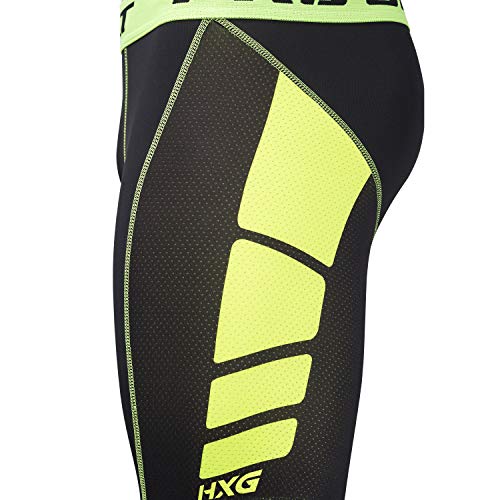 Hivexagon Pantalones Cortos de Compresión de Media Pierna para Deportes, Correr y Entrenamiento de Gimnasio SM008GNL