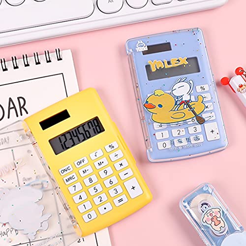 HJHJ Mini Calculadora De Flip Calculadora Solar Talla De Tamaño Ultra Delgada 8 Dígitos Pequeño Tipo De Bolsillo Portátil Portátil Cálculo Oficina (Color : W)