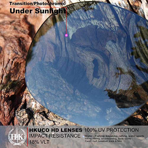 HKUCO Red/Transition/Photochromic Polarized Replacement Lenses For Oakley Fives Squared Sunglasses