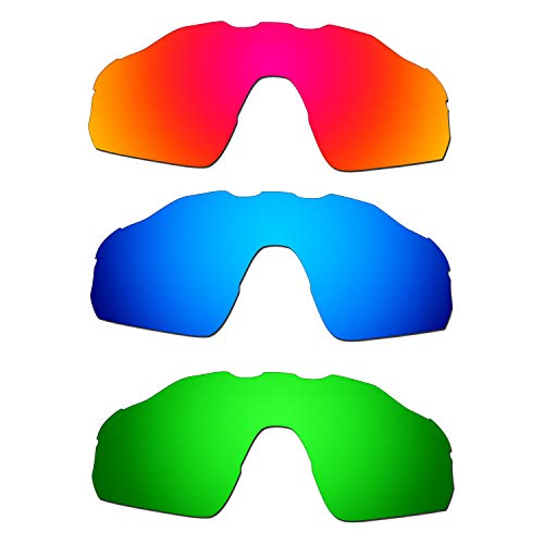 HKUCO Reforzar Lentes de repuesto para Oakley Radar EV Pitch Rojo/Azul/Emerald Verde Sunglasses