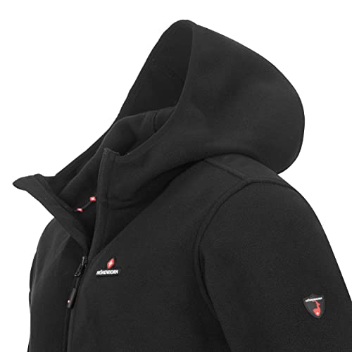 Höhenhorn Badus Chaqueta de forro polar con cremallera para hombre, para senderismo Negro con capucha. L