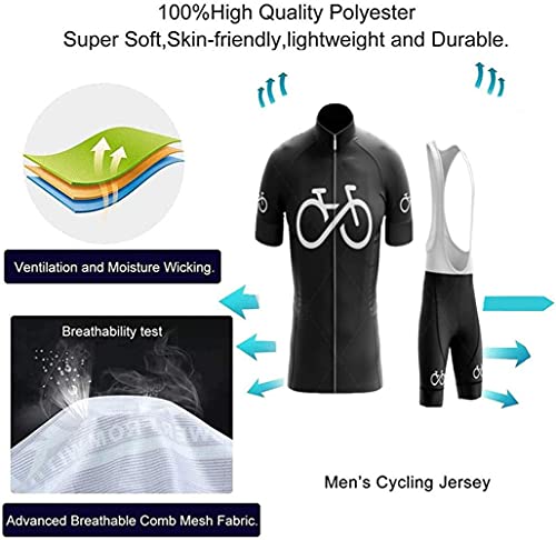 Hombre Conjunto Ropa de Ciclismo para Verano Maillot Manga Corta de Bicicleta Maillot Ciclismo y Culotte Ciclismo con 5D Gel Pad para Verano