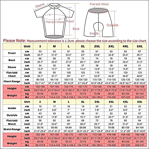 Hombre Conjunto Ropa de Ciclismo para Verano Maillot Manga Corta de Bicicleta Maillot Ciclismo y Culotte Ciclismo con 5D Gel Pad para Verano