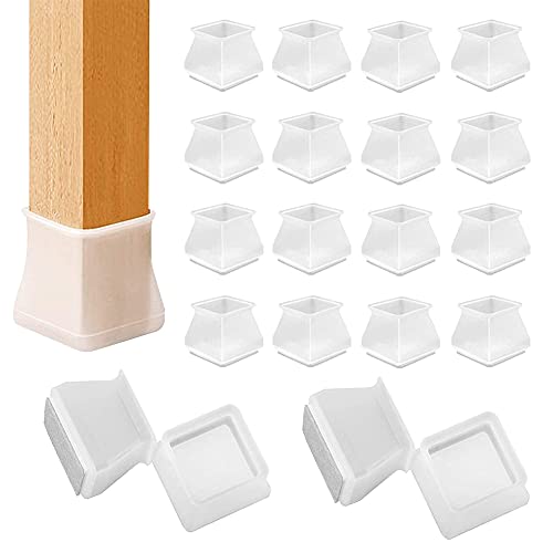 HONGECB Protectores Patas Sillas, Silla Pierna Caps, Almohadilla de Silicona para sillas, Tazas De Goma para Pies De Silla, Transparentes Silicona, Prevent Floor Scratches, 16 PCS/35-40 mm