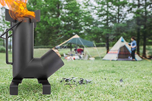 Hornillo de Camping StarBlue con Bolsa de Transporte GRATIS – Estufa de Leña Portátil con una Gran Cámara de Combustible para Cocinar al Aire Libre, Acampar, hacer un Picnic, Barbacoa, Cazar, Pescar