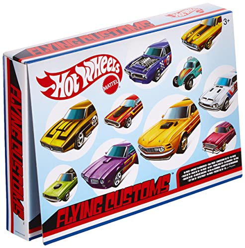 Hot Wheels Flying Customs Pack 10 coches de juguete, regalo para niños +3 años, modelos surtidos (Mattel HBL37)