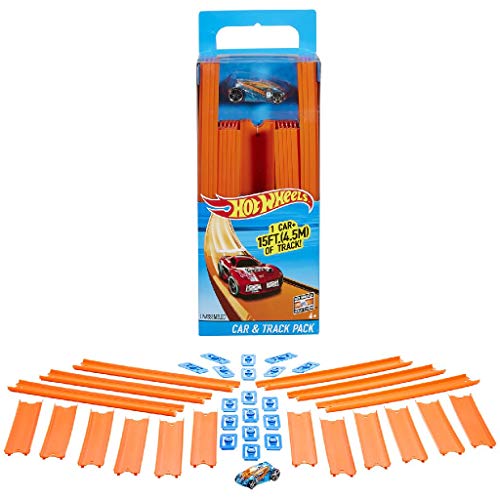 Hot Wheels Track Builder, tramos de pista con vehículo incluido, accesorios para pistas de coches de juguete (Mattel BHT77) , color/modelo surtido