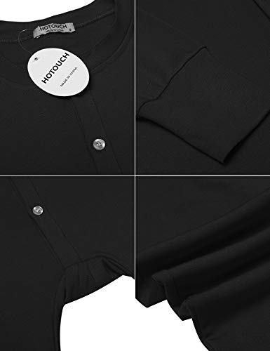 Hotouch Ropa interior térmica para hombre, mono, mono, algodón, mono térmico, ropa interior para invierno, tallas S-XXL, Negro , M