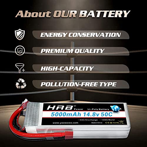 HRB 5000mAh 14.8V 50C 4S Lipo batería Pack for Modelismo RC Car Heli Plane Boat Truck FPV Auto helicóptero avión Toys