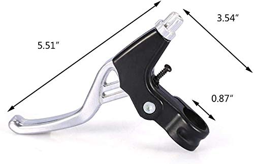 HUGEE Palancas de Freno de Bicicleta - Freno de Mano de Aleación De Aluminio Universal para Bicicleta,Aplicar en Bicicleta de Carretera MTB BMX Freno de Bicicleta,Diámetro 2,2 cm,Un Par (Plata)