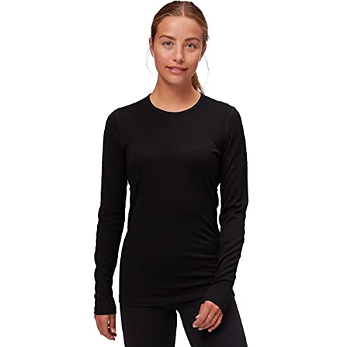 Icebreaker 200 Oasis LS Crewe Camiseta, Mujer, Negro, M