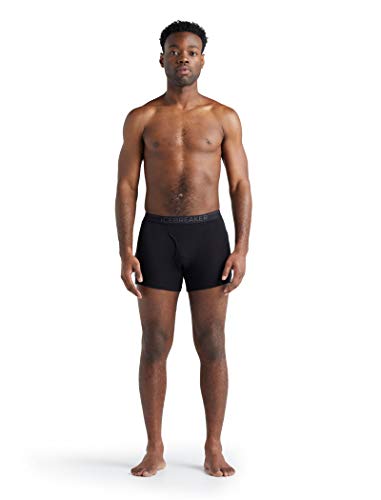 Icebreaker Mens 175 Everyday Boxers W Fly Calzoncillos, Hombre, Black, XL