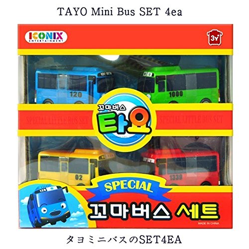 ICONIC TAYO el pequeño autobús juego de equipo pesado+mini bus especial 4 unids+mini bus's Friends Set 6pcs Corea Animación personaje y exclusivo guía de usuario en inglés simple.