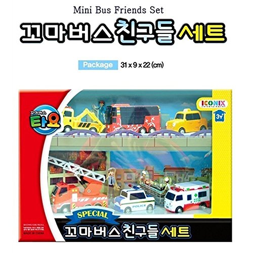 ICONIC TAYO el pequeño autobús juego de equipo pesado+mini bus especial 4 unids+mini bus's Friends Set 6pcs Corea Animación personaje y exclusivo guía de usuario en inglés simple.