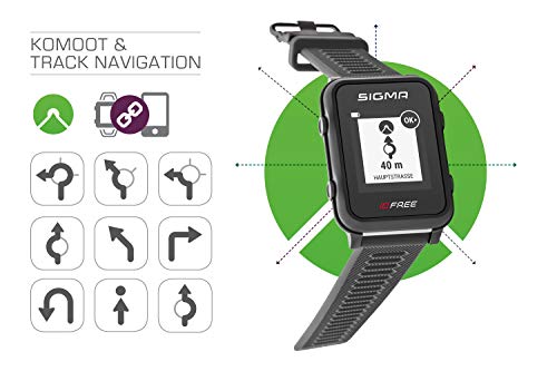 iD.FREE reloj multideportivo con GPS para el aire libre y navegación, notificaciones inteligentes, Geocaching, medición de pulso en la muñeca, a prueba de agua, incl. soporte para bicicleta, grey