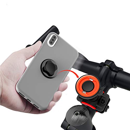 iitrust Soporte para Bicicleta/Moto, Giro de 360 Grados, Universal para Phone 7/6 Plus/6s/6/SE y Android Smartphone(Dentro de 7 Pulgadas),Color Negro