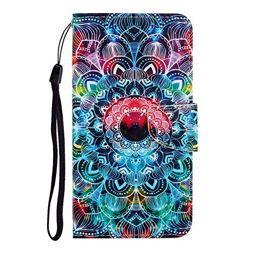 IMEIKONST Funda Compatible con Redmi Note 9, Patrón Caso Cubierta Billetera, Flip de Cuero PU Ranuras Tarjetas Funda Magnético Protección para Redmi Note 9. XC Mandala