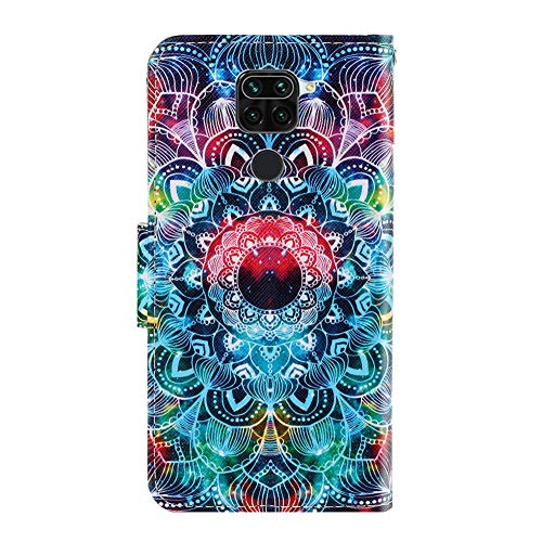 IMEIKONST Funda Compatible con Redmi Note 9, Patrón Caso Cubierta Billetera, Flip de Cuero PU Ranuras Tarjetas Funda Magnético Protección para Redmi Note 9. XC Mandala