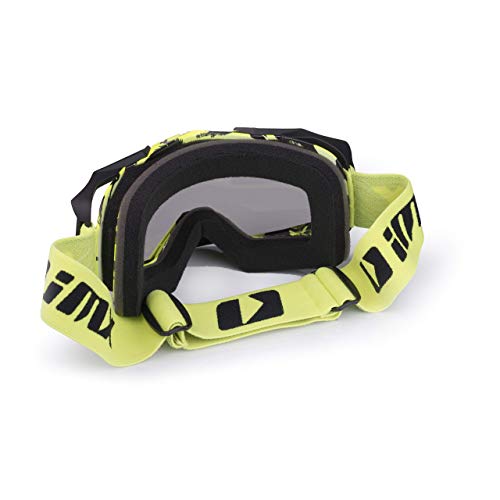 iMX Gafas DUST | Ahumado oscuro + visera transparente | Lente antivaho y antirrayas | Protección de nariz | Espuma de tres capas | Juego de dos viseras | Motocross Enduro MTB Downhill MX