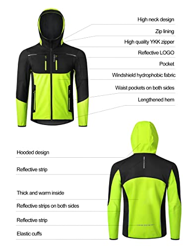 INBIKE Cortavientos Hombre Chaqueta Ciclismo Invierno Softshell Running Trekking Senderismo Montaña Trabajo Deportes Verde M