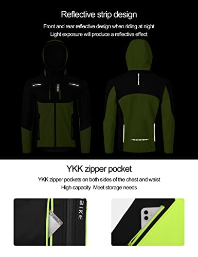 INBIKE Cortavientos Hombre Chaqueta Ciclismo Invierno Softshell Running Trekking Senderismo Montaña Trabajo Deportes Verde M