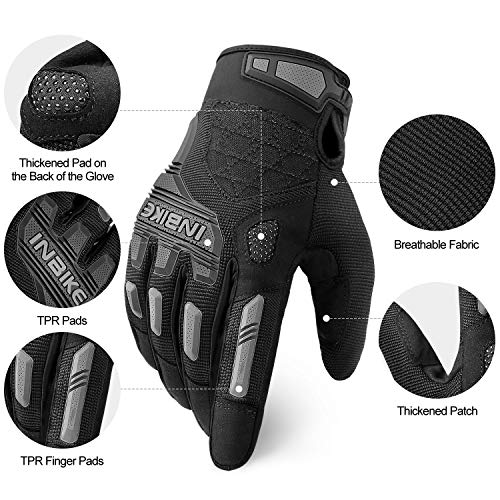 INBIKE Guantes Bicicleta Hombre Guantes Ciclismo Táctil con Acolchado De EVA Gel Antideslizante Protector De TPR(MC020)