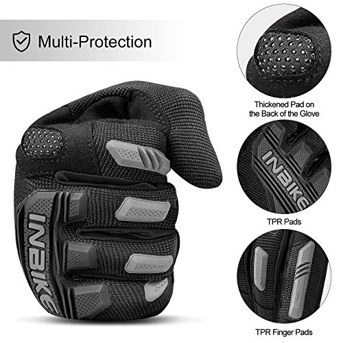 INBIKE Guantes Bicicleta Hombre Guantes Ciclismo Táctil con Acolchado De EVA Gel Antideslizante Protector De TPR(MC020)