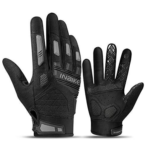 INBIKE Guantes Bicicleta Hombre Guantes Ciclismo Táctil con Acolchado De EVA Gel Antideslizante Protector De TPR(MC020)