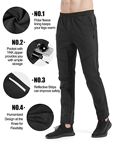 INBIKE Pantalones Deporte Largo Termico Hombre para Invierno, Pantalon Transpirable Cortaviento Impermeable para Running Ciclismo Trekking Senderismo Y Otros Deportes Al Aire Libre(M)