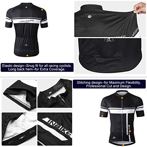 INBIKE Roapa Ciclismo con 3D Acolchado De Gel, Maillot Ciclismo + Pantalon/Culotte Bicicleta Transpirable Elástico Secado Rápido (Blanco,S)