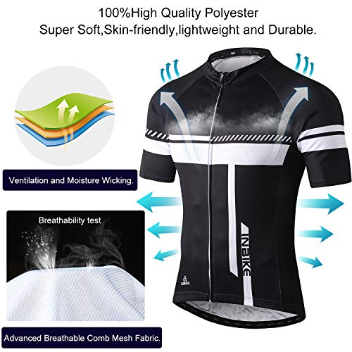 INBIKE Roapa Ciclismo con 3D Acolchado De Gel, Maillot Ciclismo + Pantalon/Culotte Bicicleta Transpirable Elástico Secado Rápido (Blanco,S)