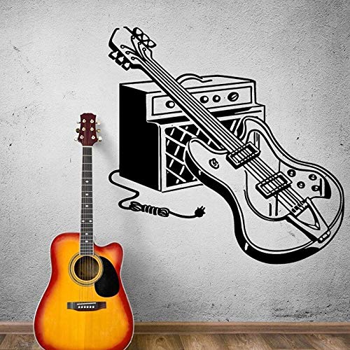 Instrumento de guitarra eléctrica, calcomanía de pared, Rock Pop, herramientas musicales, pegatina de pared, Bar, estudio de música, decoración, arte mural A7, 42x42cm