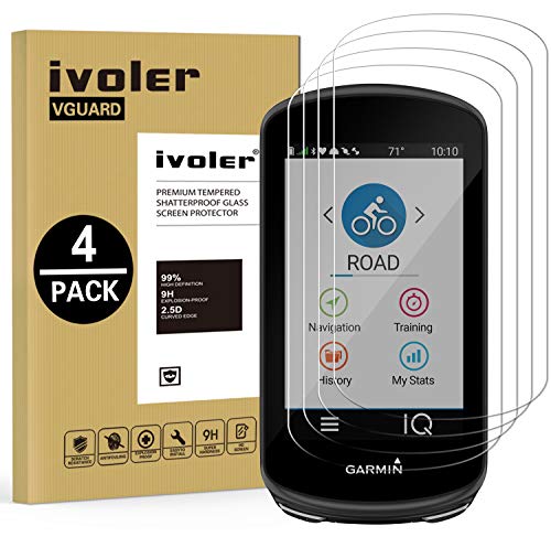 ivoler 4 Piezas Protector de Pantalla para Garmin Edge 1030 / Garmin Edge 1030 Plus, Cristal Vidrio Templado Premium para Garmin Edge 1030 / Garmin Edge 1030 Plus