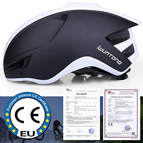 iWUNTONG Casco Bicicleta Adulto, Casco de Bicicleta con USB Luz LED Recargable Certificación CE Casco Bicicleta Hombre Mujer con Desmontable Magnética Visera & Cuerda de Seguridad Reflectante 57-62 cm