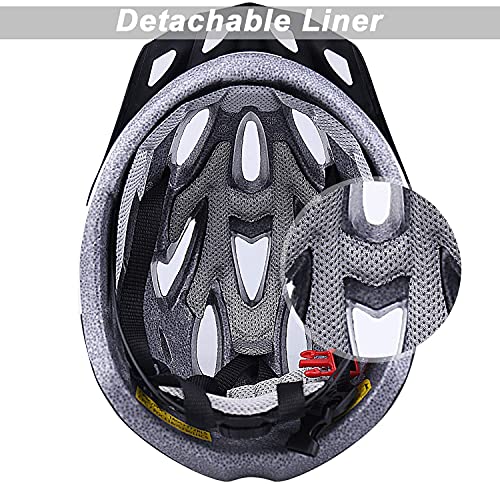 iWUNTONG Casco Bicicleta Adulto Hombre Mujer Casco de Bicicleta Certificado CE Casco MTB con Visera Extraíble Transpirable Casco Bici Carretera Montaña Road Ligero Cascos Ciclismo Ajustable 57-62cm