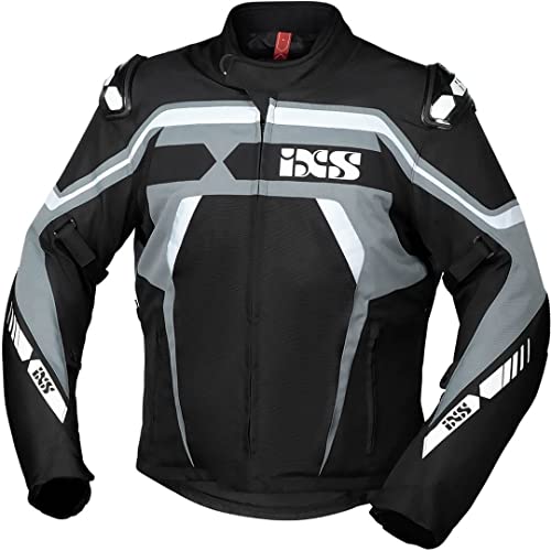 IXS Sport RS-700-ST - Chaqueta textil para motocicleta, color negro, gris y blanco, talla 3XL