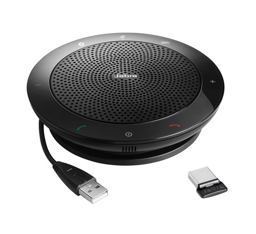 Jabra Speak 510 - Altavoz Portátil para Conferencias con USB, Certificado para Comunicaciones Unificadas, Compatible con PC, Smartphones y Tabletas