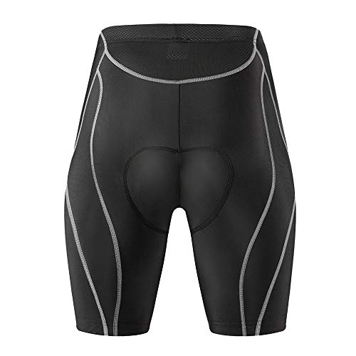 JEPOZRA Culotte Ciclismo Hombre con Badana Gel Pantalon Cortos Ciclista Pantalones Cortas MTB Endura Transpirable de Secado Rápido Mountain Bike Shorts (Negro, M)