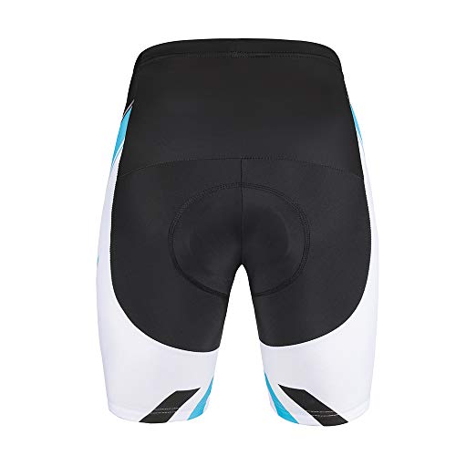 JEPOZRA Culotte Ciclismo Hombre Verano Pantalon Cortos MTB con Badana Gel Culote Ciclista Acolchado Pantalones Cortas Bici Proteccion Cycling Shorts (Blanco, XL)