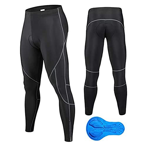 JEPOZRA Pantalones de Ciclismo de Invierno para Hombre, Largos con Acolchado de Gel 4D, para Bicicleta de montaña, Transpirables, de compresión, térmicos, Pantalones Deportivos