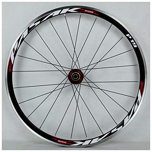 JIE KE Llanta de Bicicleta 700C Bike Bike Wheelset C/V- Freno Double Wall Alloy Rim 30mm Rueda de Bicicleta QR 7-11S Tarjeta Hub Sellado RODAMIENTO 1700G (Color : Red)