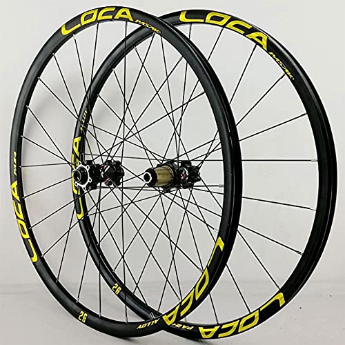 JIE KE Llanta de Bicicleta Ruedas de Bicicleta 26/27.5/700c/29 Bike Wheelset Phru Thru Disc Freno de Disco 24 Orificios Arena voladura Frente Trasero Rim 8-12 Velocidad for MTB Ciclismo de Carretera